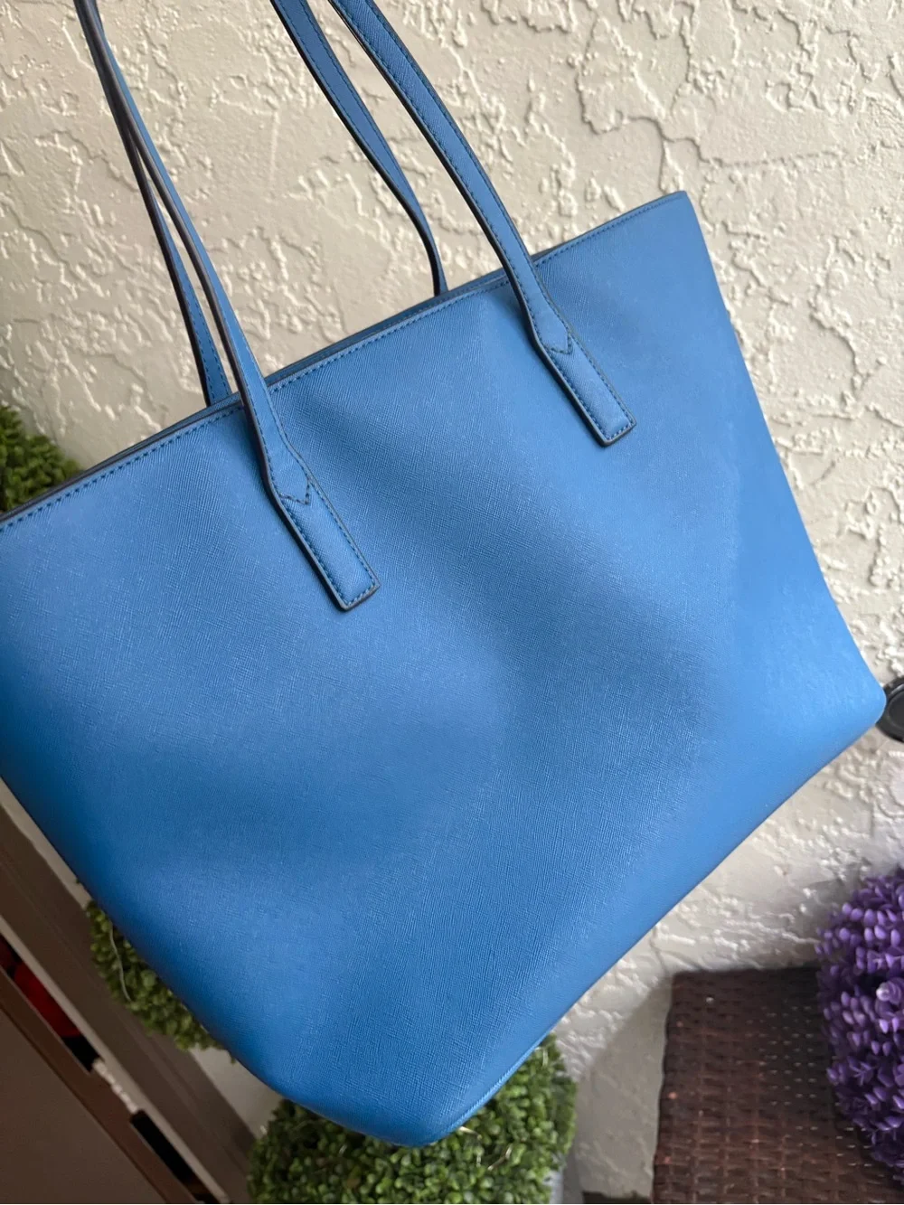 Marc Jacobs Electric Blue Saffiano Tote with Gold Hardware